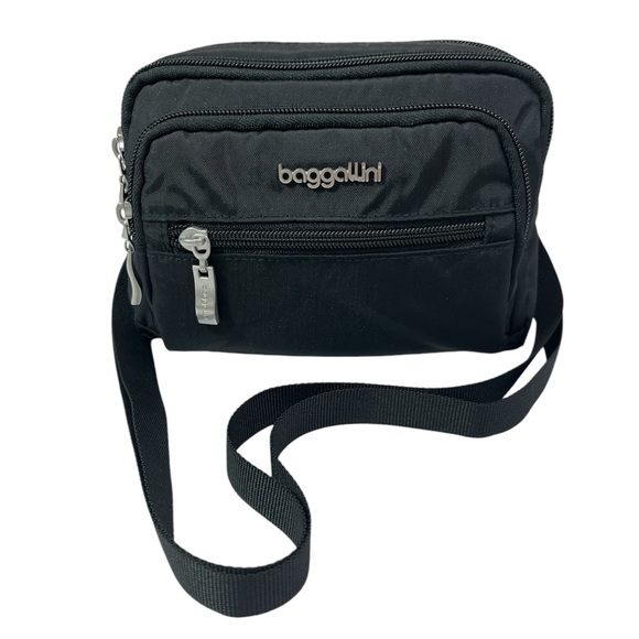 Bagagllini Triple Zip Bagg - Crossbody Belt Black - Like New - Picture 2 of 16